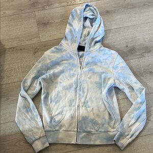 Blue Tie-Dye Zip-Up Hoodie